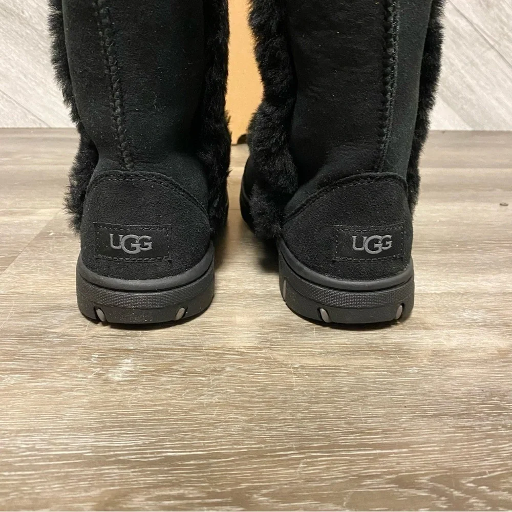 UGG | Sunburst Extra Tall Suede Shearling Boots In Black NEW
